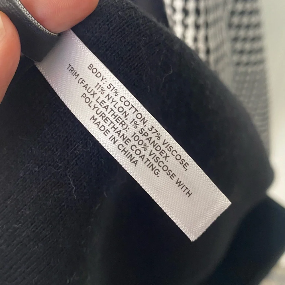 Talbots Reversible Black & White Herringbone Fall Winter Wrap Cape Shawl Sz M/L - Picture 6 of 8